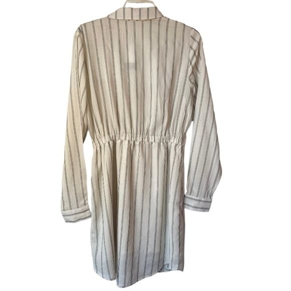 GUESS Rayon LINEN BLEND A-Line Cream Gray Dress Size Medium 8/10 NEW - Picture 7 of 10